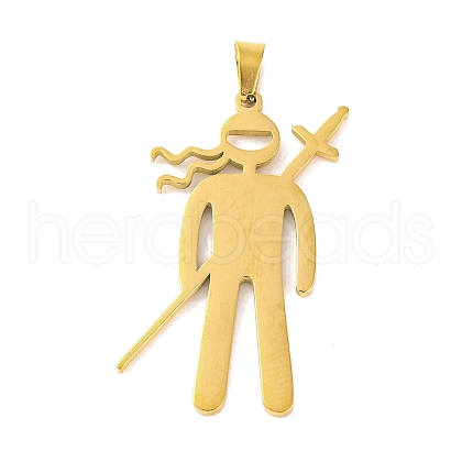 304 Stainless Steel Pendants STAS-Z069-03G-1