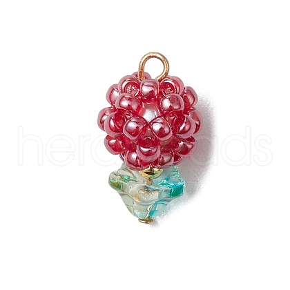 Glass Seed Beaded Pendants PALLOY-MZ00593-04-1