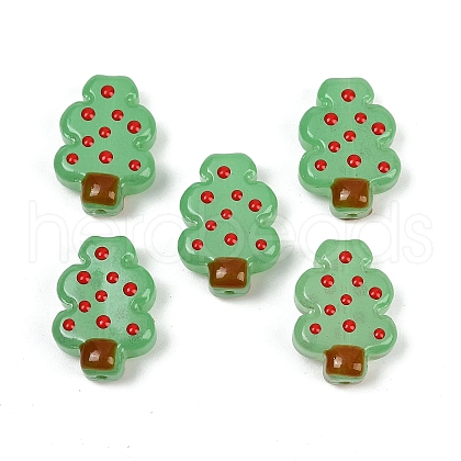 Christmas Theme Handmade Lampwork Enamel Beads LAMP-B028-02-1