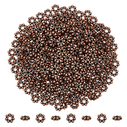   300Pcs Tibetan Style Alloy Beads Daisy Spacer Beads TIBEB-PH0005-30R-1