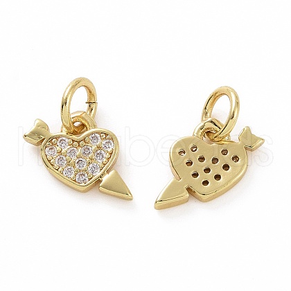 Brass Micro Pave Cubic Zirconia Pendants KK-E068-VF032-1