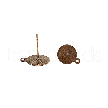Brass Stud Earring Findings KK-K225-02B-AB-1