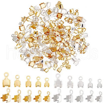   200Pcs 10 Styles Brass Rhinestone Claw Charms Settings KK-PH0010-43-1