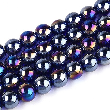 Electroplate Transparent Glass Beads Strands GLAA-T032-T10mm-AB15-1