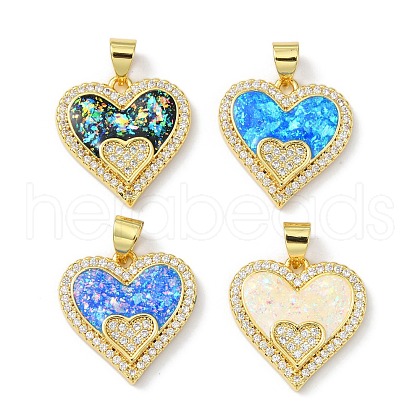 Brass Micro Pave Cubic Zirconia Pendants KK-A197-26G-1