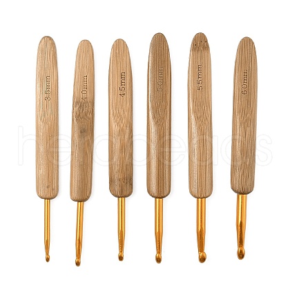 6Pcs 6 Styles Iron Crochet Hooks AJEW-C041-02-1