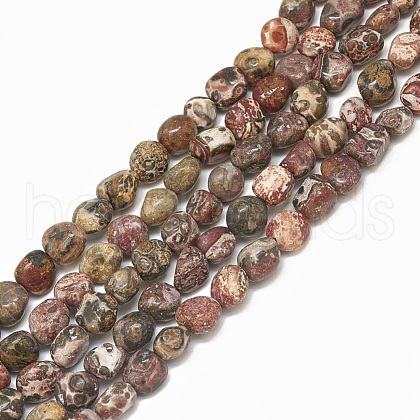 Natural Leopard Skin Jasper Beads Strands G-S301-53-1