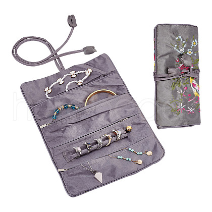 GOMAKERER 2Pcs Retro Rectangle Silk Zipper Roll Pouches ABAG-GO0001-02A-1