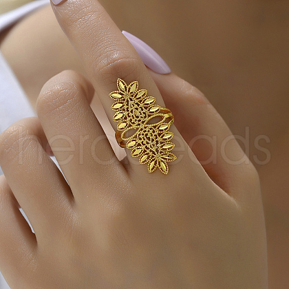 Fashionable European and American Wheat Spike Lucky Ring Hollow Wedding Jewelry. WO7252-1