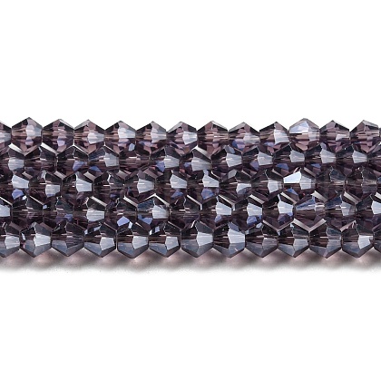 Transparent Electroplate Glass Beads Strands EGLA-A039-T2mm-A04-1