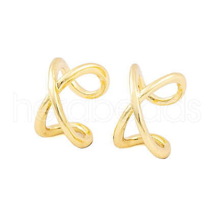 Rack Plating Brass Cuff Earrings for Women EJEW-P278-01G-1