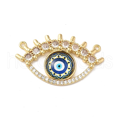 Rack Plating Brass Pave Clear Cubic Zirconia & Glass Pendants KK-G504-23G-01-1