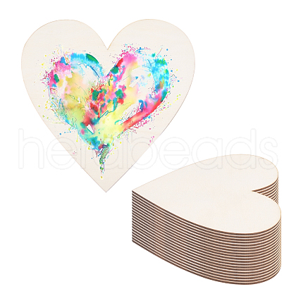 Unfinished Wood Heart Cutout Shape WOOD-WH0101-37E-1