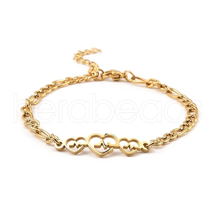 201 Stainless Steel Link Bracelet for Women BJEW-D062-01E-1