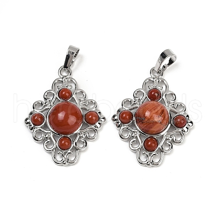 Natural Red Jasper Pendants G-Z077-01P-10-1