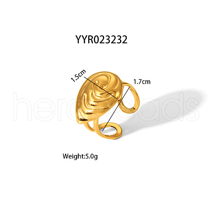 Stainless Steel Teardrop Open Cuff Rings for Women TU8100-3-1