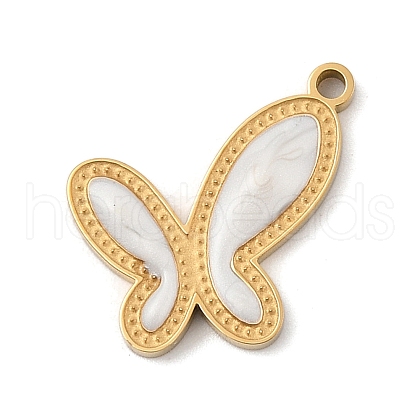 304 Stainless Steel Enamel Pendants STAS-U039-06G-1