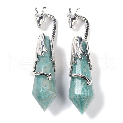 Natural Amazonite Faceted Pointed Bullet Big Pendants G-L524-19P-07-1