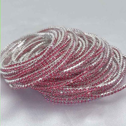 Brass Rhinestone Tennis Bracelets WG6EB7A-17-1