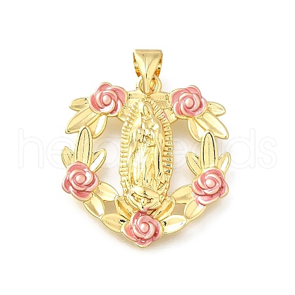 Brass Enamel Pendants KK-Q066-30G-1