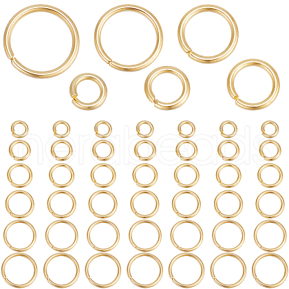 Beebeecraft 300Pcs 6 Styles 304 Stainless Steel Open Jump Rings STAS-BBC0004-55-1