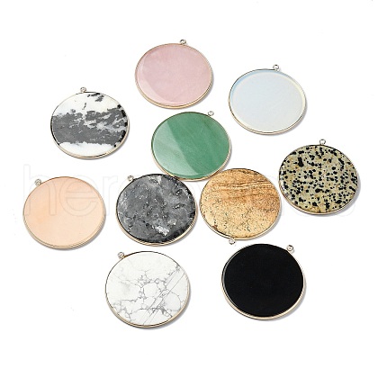 Natural & Synthetic Mixed Gemstone Big Pendants G-P519-07G-1