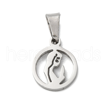 304 Stainless Steel Pendants STAS-P393-04P-1