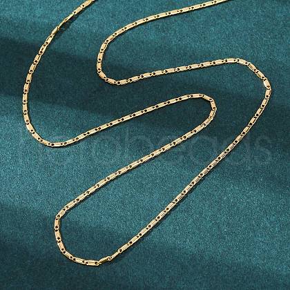 Long-Lasting Plated Brass Link Chain Necklaces NJEW-K112-14G-NF-1