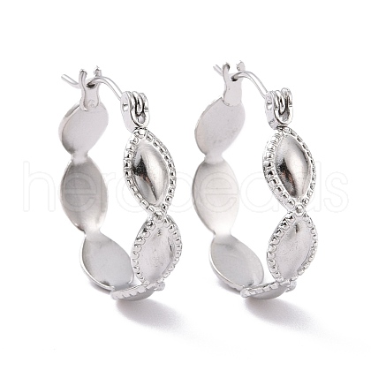 Non-Tarnish 304 Stainless Steel Oval Wrap Hoop Earrings for Women EJEW-G293-29P-1