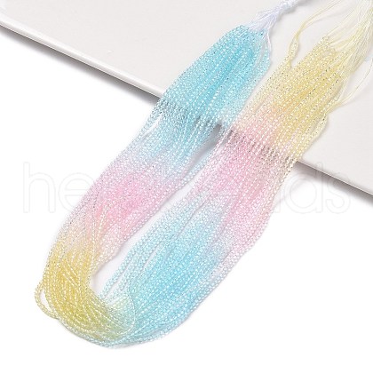 Transparent Gradient Color Glass Beads Strands GLAA-G101-2mm-16-1