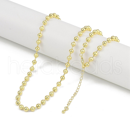 Rack Plating Brass Ball Chain Necklaces for Women NJEW-K382-12B-G-1