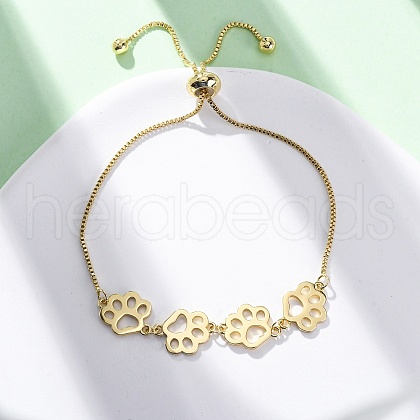 Brass Box Chain Slider Bracelets BJEW-S169-01G-1