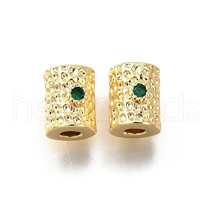 Brass Micro Pave Cubic Zirconia Beads KK-C106-18G-1