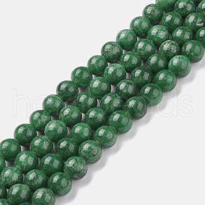 Natural Mashan Jade Round Beads Strands G-D263-8mm-XS26-1