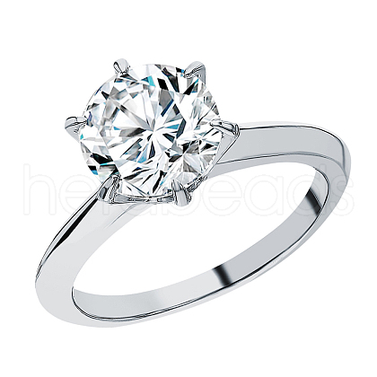 925 Sterling Silver with Cubic Zirconia Six-Claw Rings MI9567-3-1