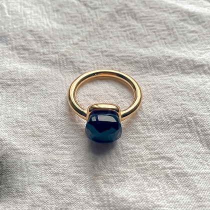 Square 304 Stainless Steel with Glass Finger Rings FS-WG8AAFA-22-1