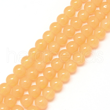Baking Painted Glass Beads Strands X-DGLA-Q023-6mm-DB47-1