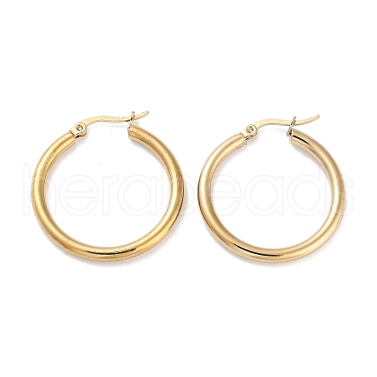 Ring 304 Stainless Steel Hoop Earrings for Women Men EJEW-B049-01C-G-1