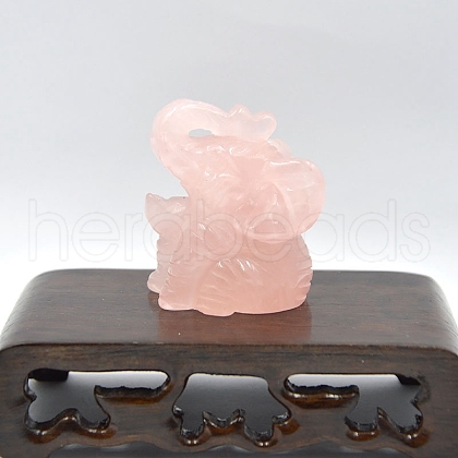Natural Rose Quartz Carved Healing Elephant Figurines PW-WG51883-01-1