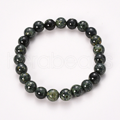 Natural Kambaba Jasper Beaded Stretch Bracelets BJEW-Q692-61-8mm-1