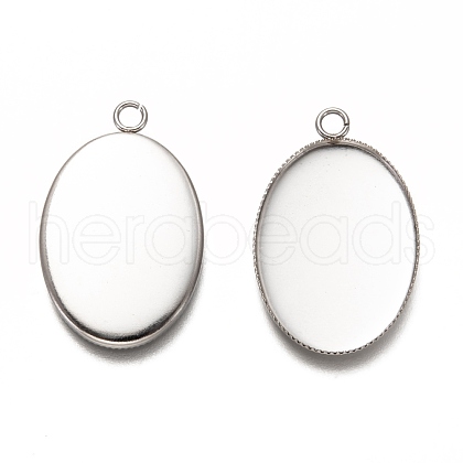 Non-Tarnish 304 Stainless Steel Pendant Cabochon Settings STAS-I176-03A-1