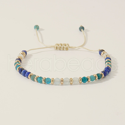Vintage Style Colorful Natural Lapis Lazuli Handmade Beaded Braided Bracelets FY0838-4-1