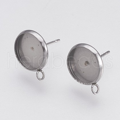 Non-Tarnish 202 Stainless Steel Stud Earring Settings STAS-I088-D-04P-1