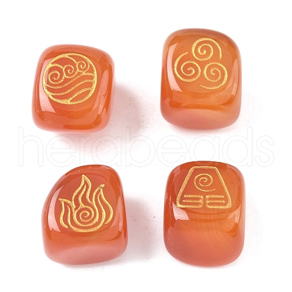 4Pcs 4 Styles Natural Carnelian Display Decorations G-F786-03A-02-1
