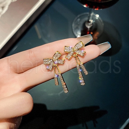 Alloy Rhinestone Earrings for Women WG80053-15-1