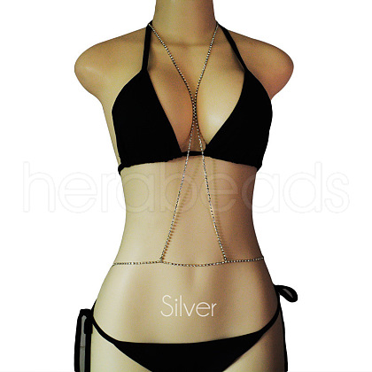 Alloy Rhinestone Claw Body Chains WGD34CE-09-1