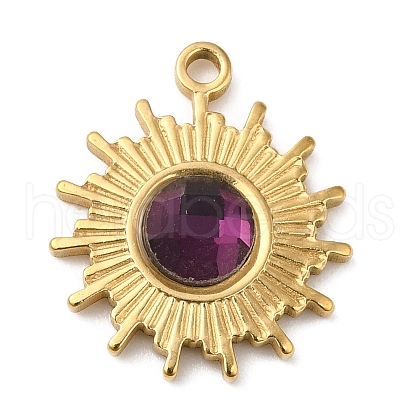 Real 18K Gold Plated 304 Stainless Steel Pendants STAS-A084-21G-02-1