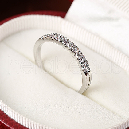 Brass Micro Pave Cubic Zirconia Finger Rings for Women FS-WG59B22-20-1