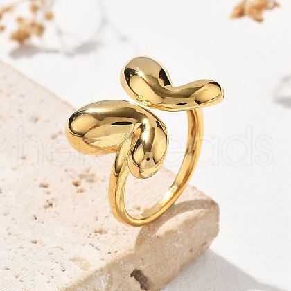 304 Stainless Steel Butterfly Cuff Rings RJEW-Q012-10G-1