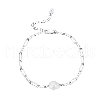 Natural Freshwater Pearls Bead Link Bracelets BJEW-I314-135-1